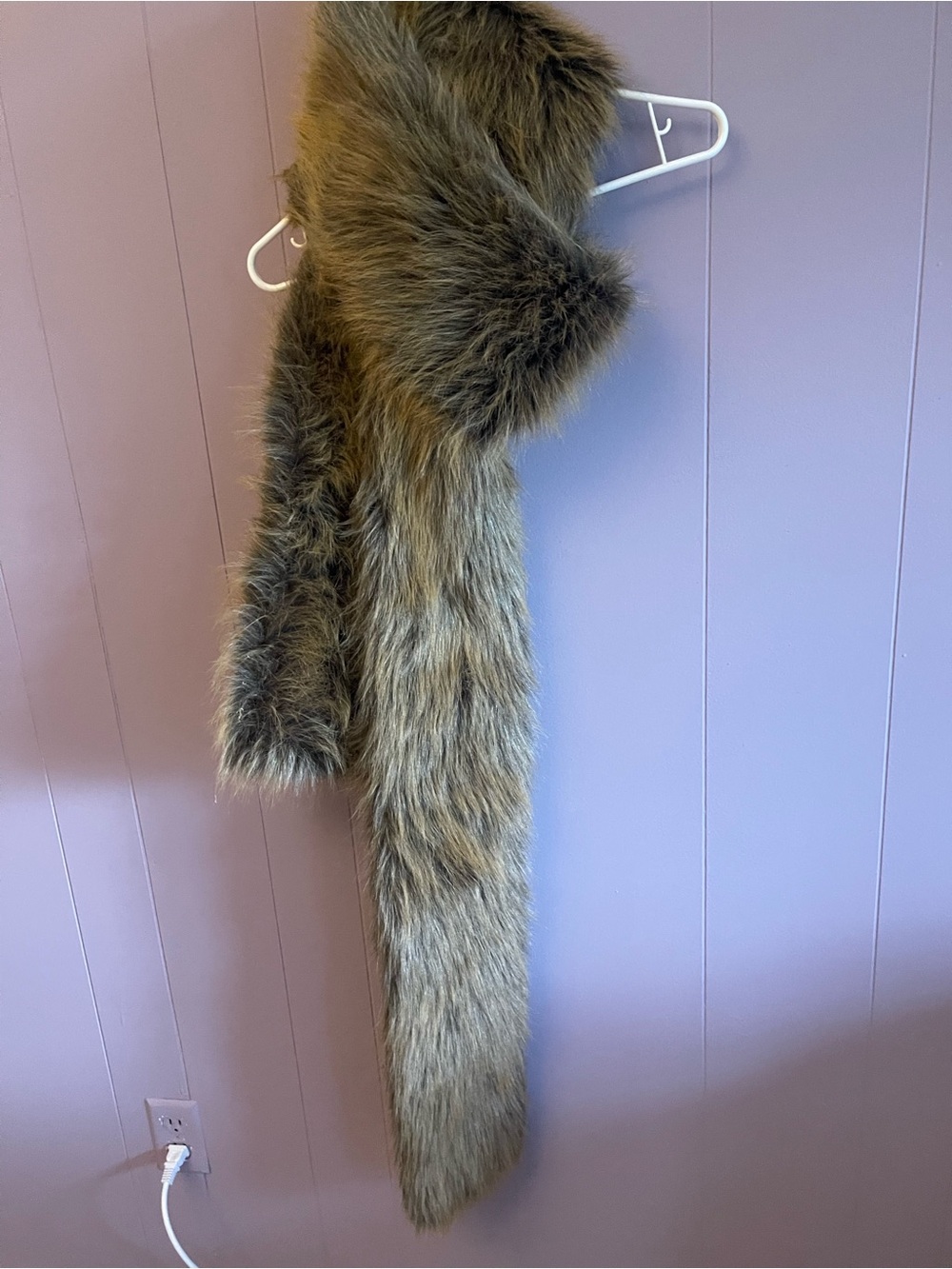 Berkeley designs Faux Fur Long Scarf Wrap in Brown